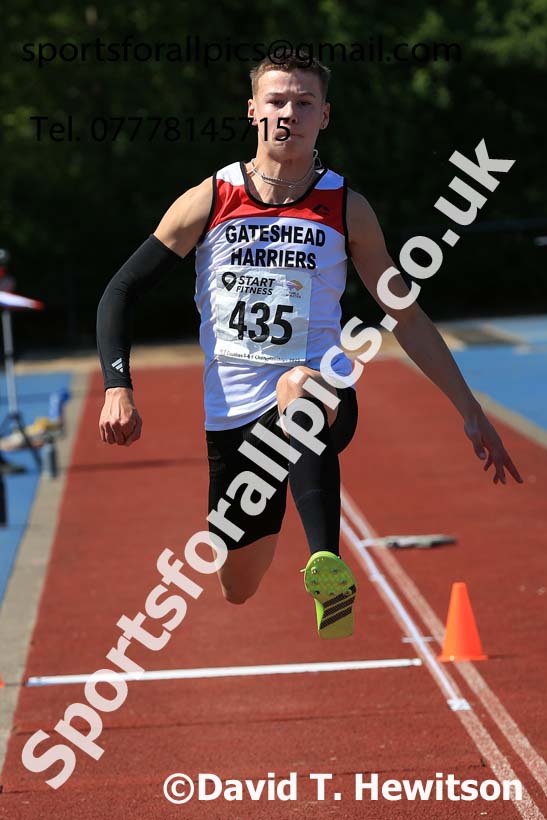 Mens under-17s triple jump, 2025 North Eastern Track and Field Champs., Shildon, County Durham. Photo: David T. Hewitson/Sports for All Pics